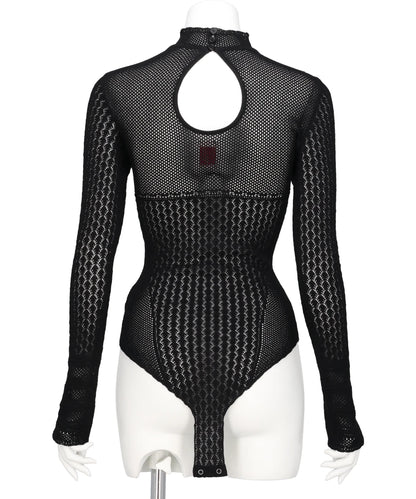 LACE-KNIT BODYSUIT