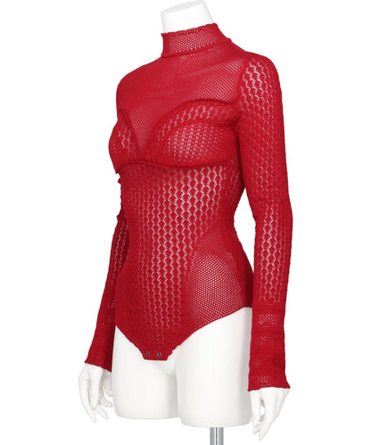 LACE-KNIT BODYSUIT