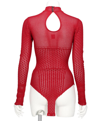 LACE-KNIT BODYSUIT