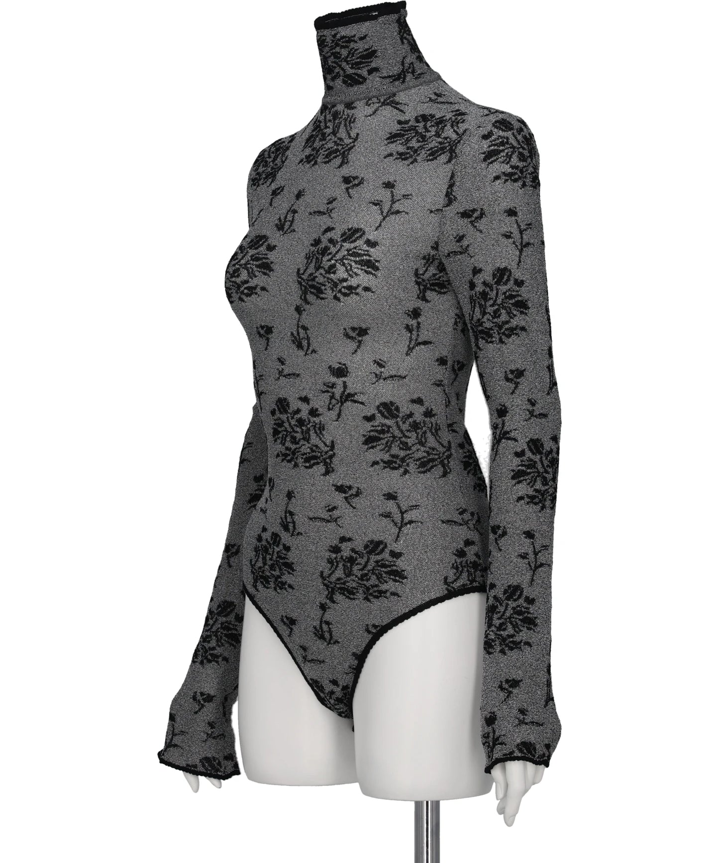 FLORAL JACQUARD KNIT BODYSUIT