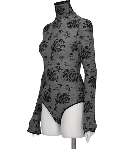 FLORAL JACQUARD KNIT BODYSUIT