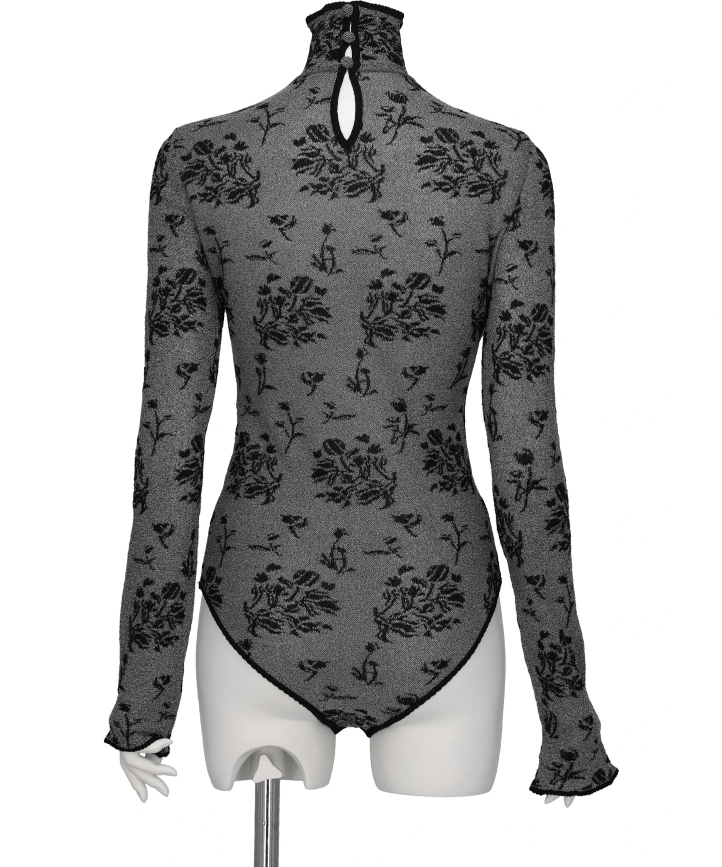 FLORAL JACQUARD KNIT BODYSUIT