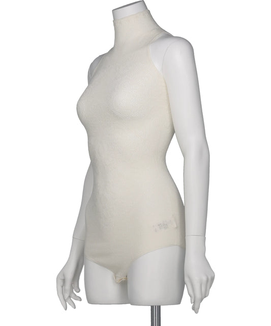 DAMASK LACE KNIT TURTLENECK BODYSUIT