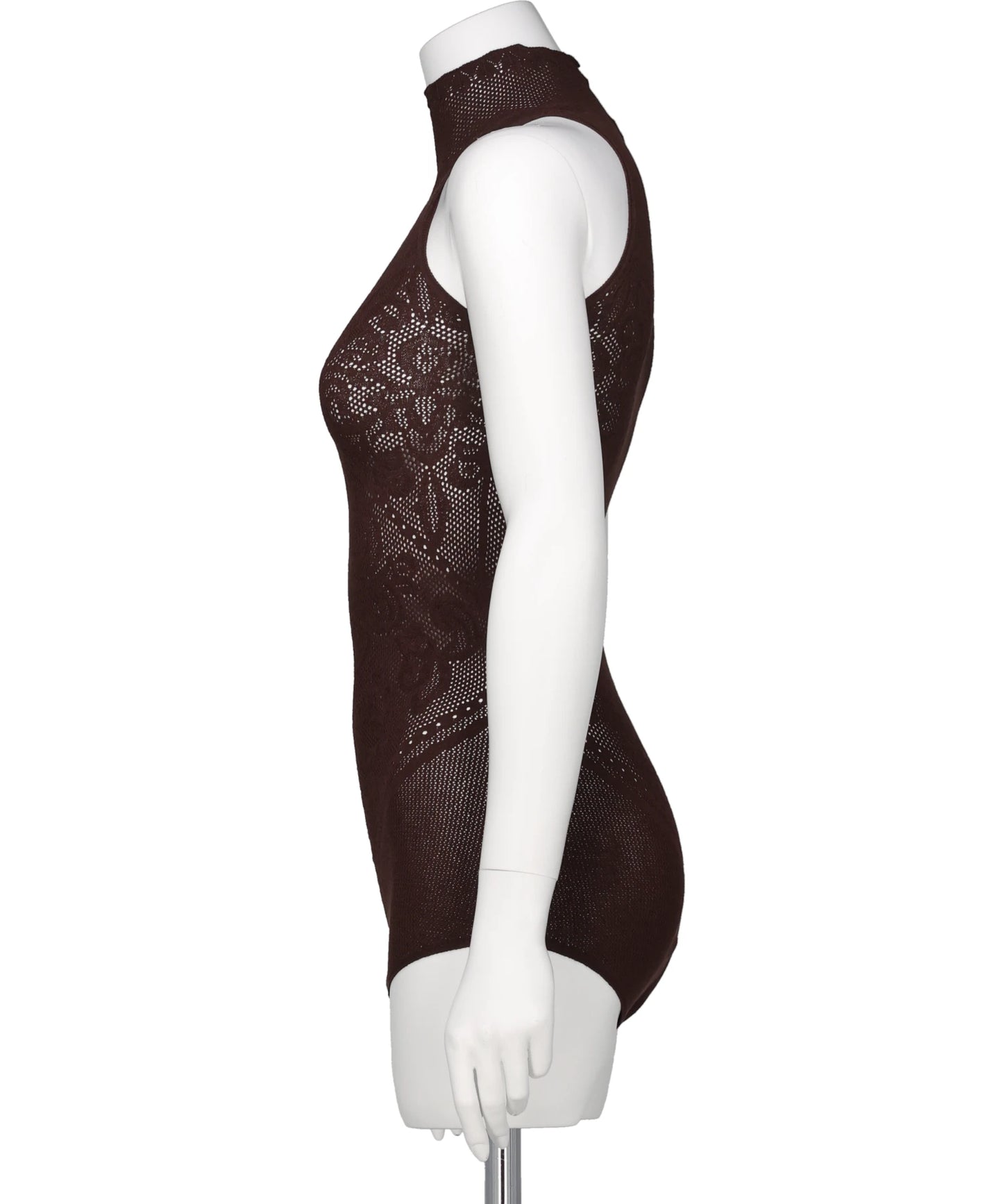 DAMASK LACE KNIT TURTLENECK BODYSUIT