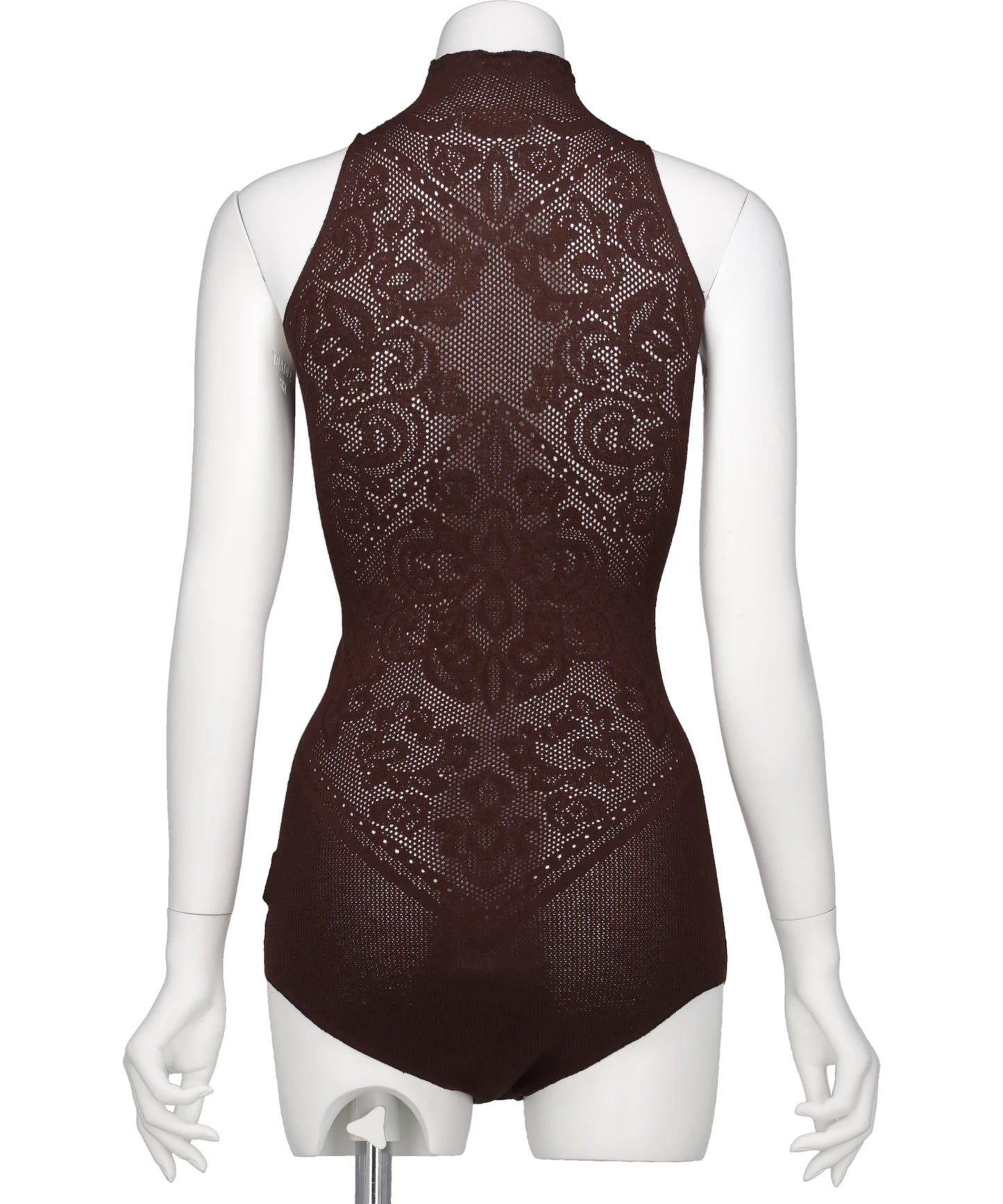 DAMASK LACE KNIT TURTLENECK BODYSUIT