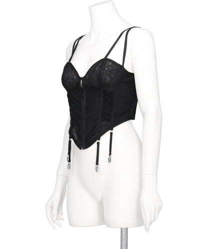 LACE UP GARTER SHEER CORSET