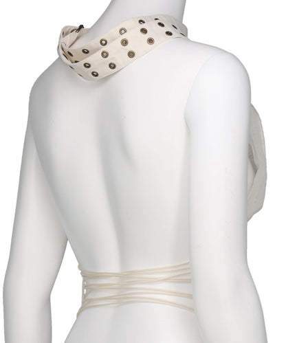 LAYERED TULLE GAUZE HALTER TOP