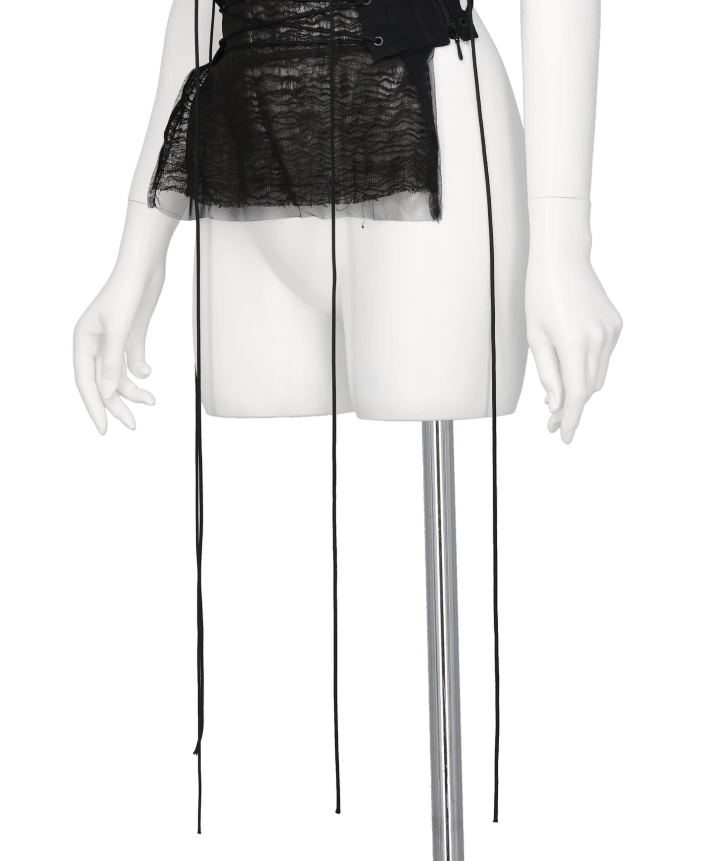 LAYERED TULLE GAUZE HALTER TOP