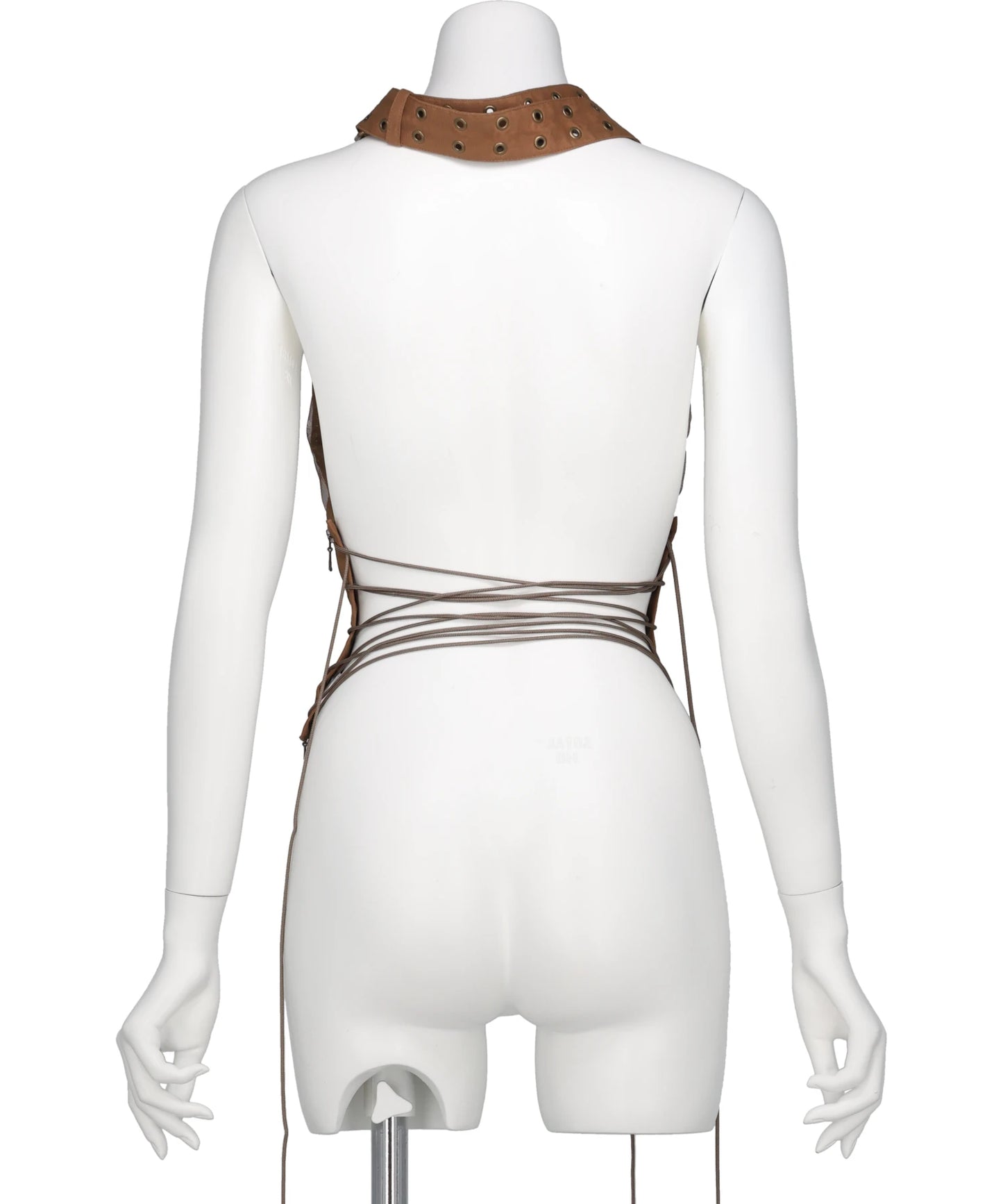 LAYERED TULLE GAUZE HALTER TOP