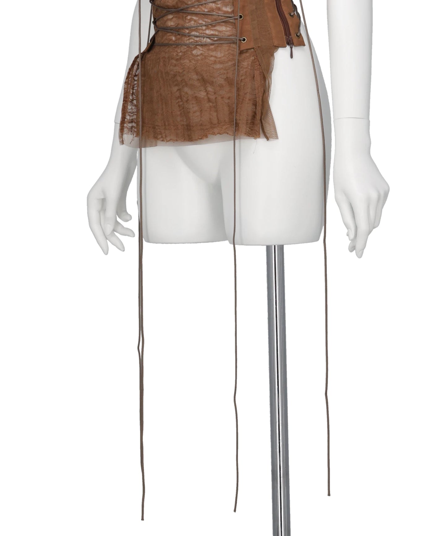 LAYERED TULLE GAUZE HALTER TOP