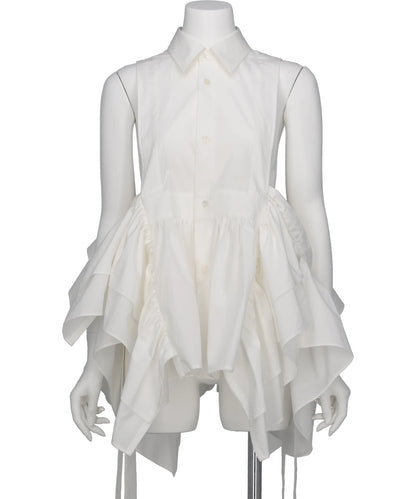 SHIRT COLLOR FRILLED GILET