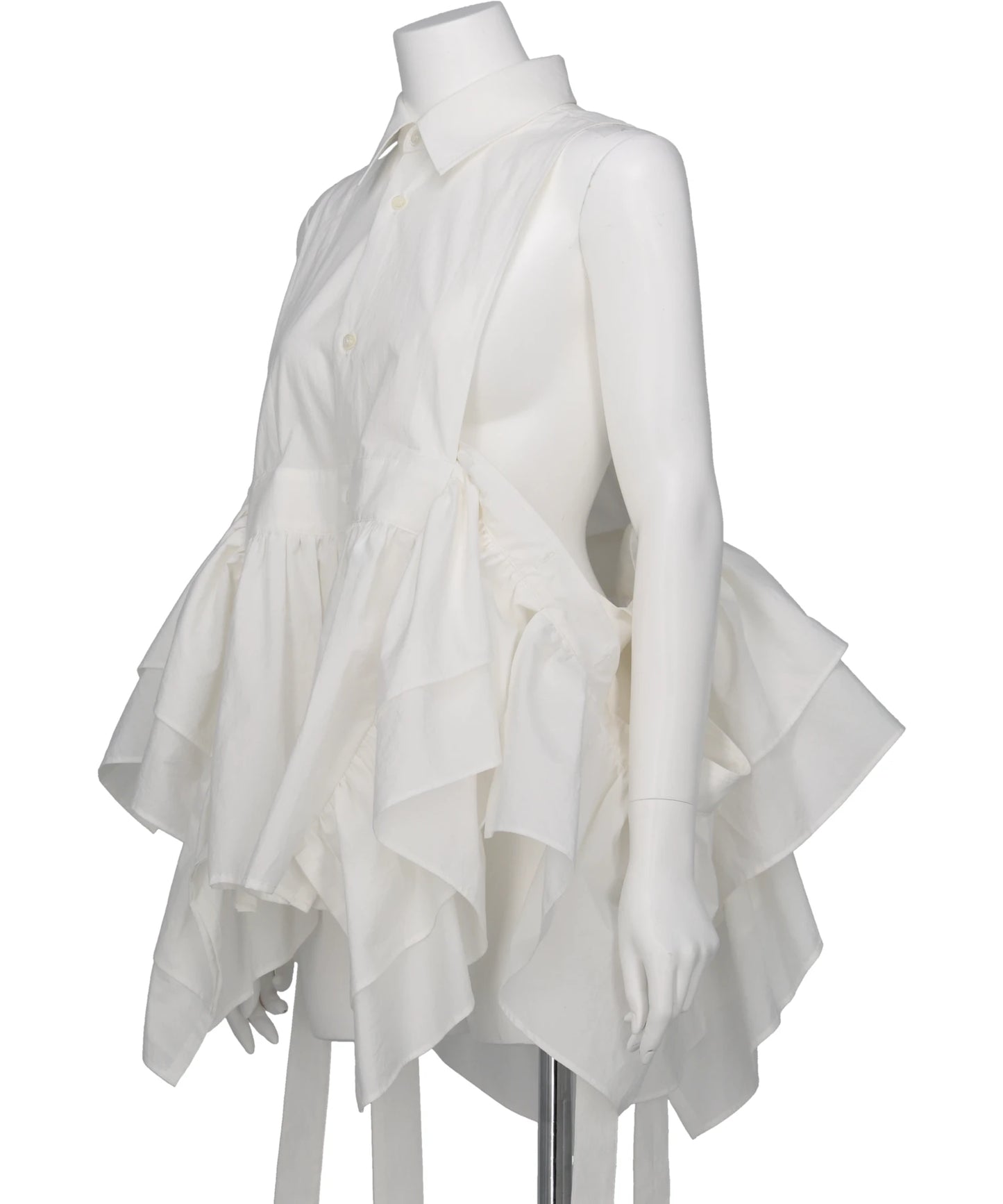 SHIRT COLLOR FRILLED GILET