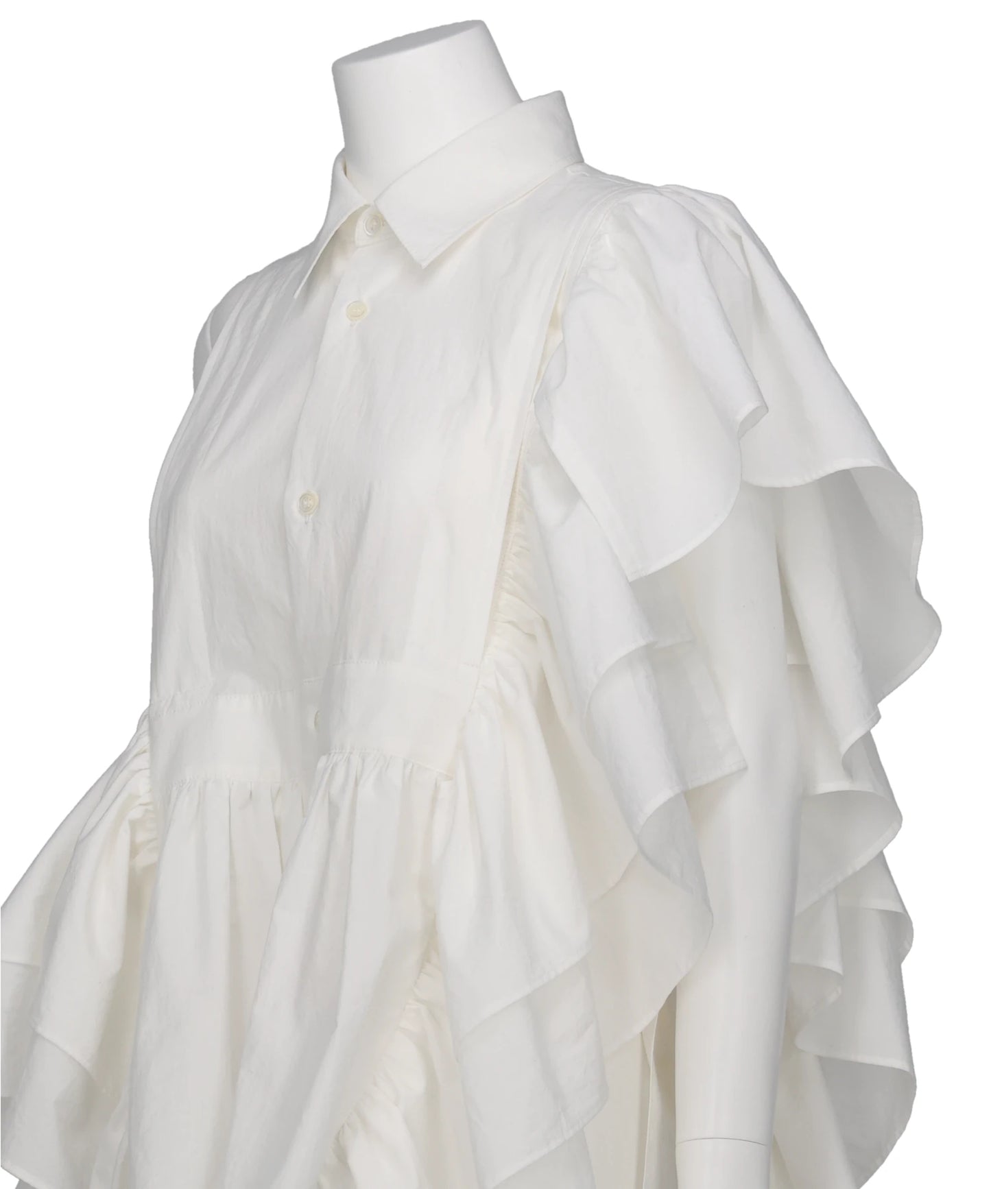 SHIRT COLLOR FRILLED GILET