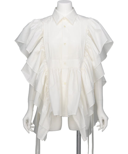 SHIRT COLLOR FRILLED GILET