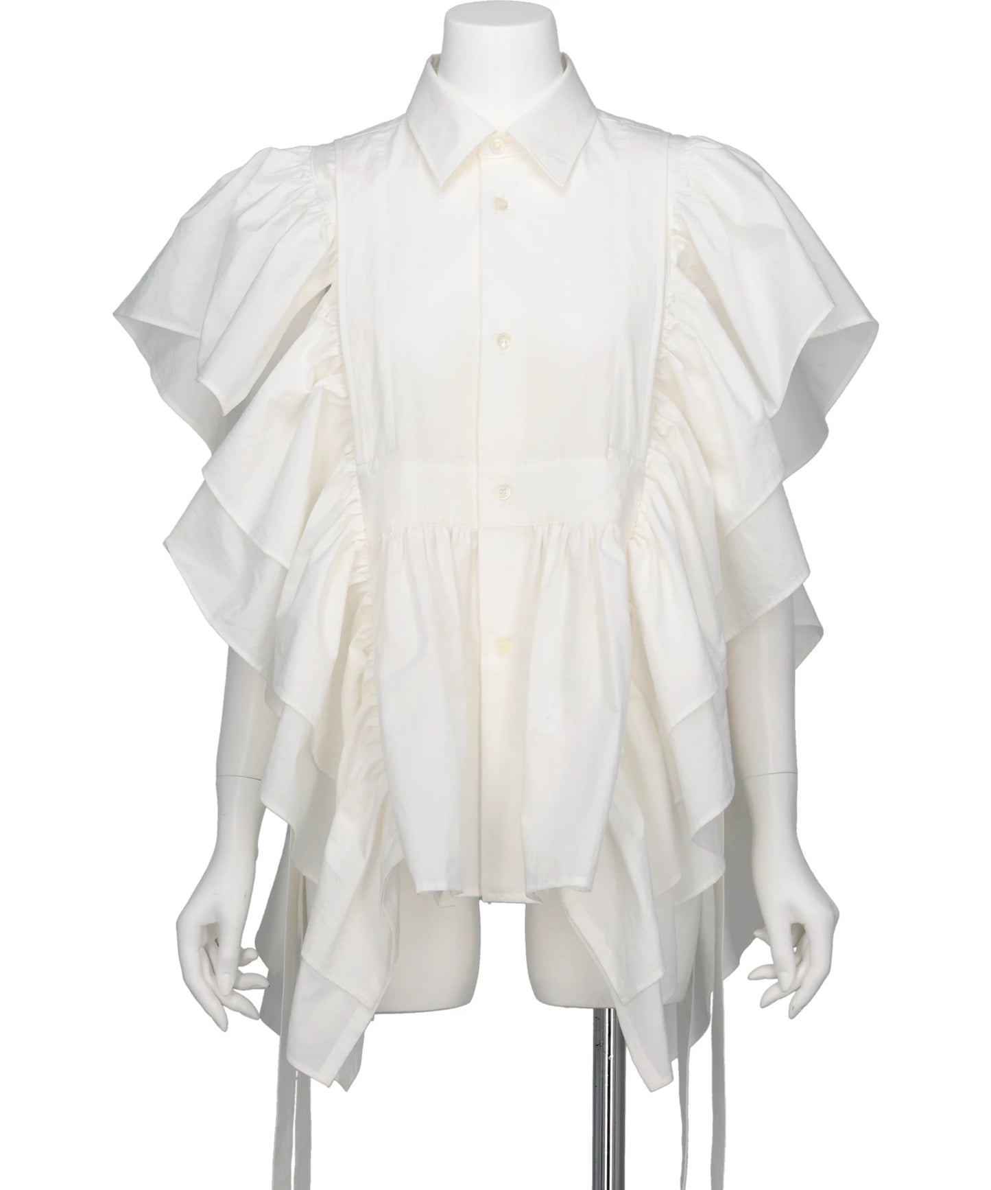 SHIRT COLLOR FRILLED GILET