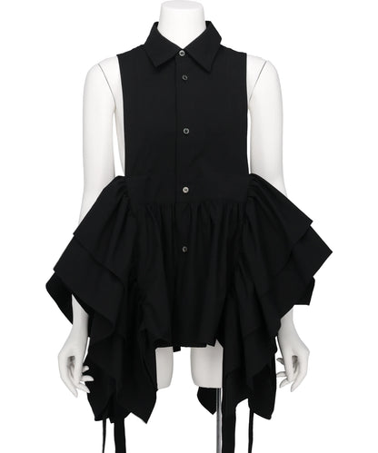 SHIRT COLLOR FRILLED GILET