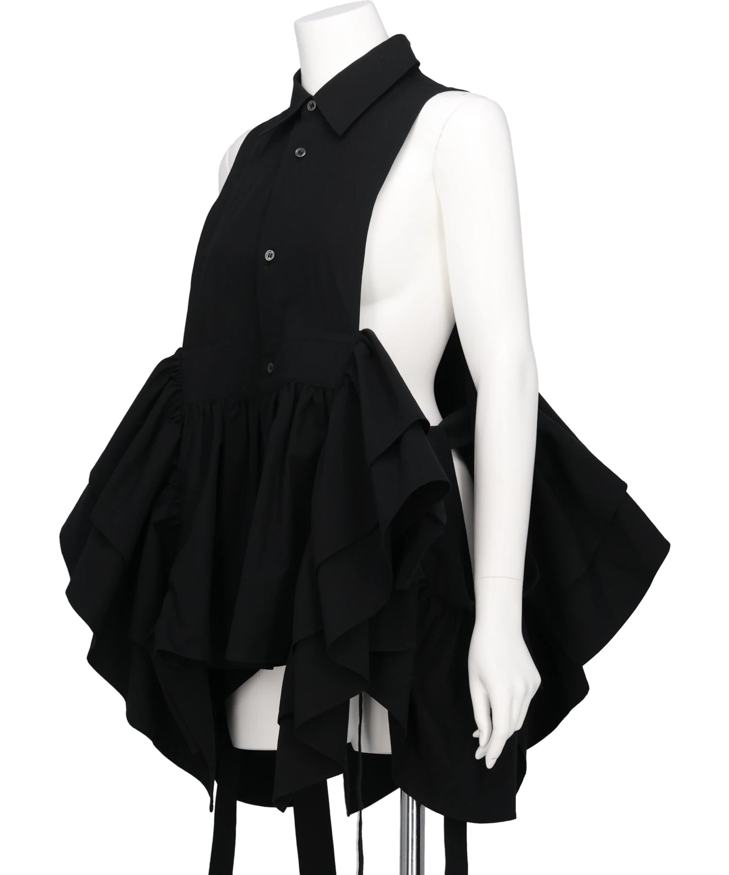 SHIRT COLLOR FRILLED GILET