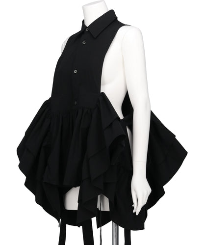 SHIRT COLLOR FRILLED GILET