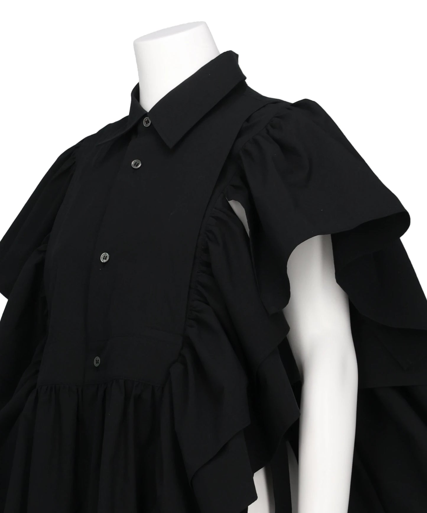 SHIRT COLLOR FRILLED GILET