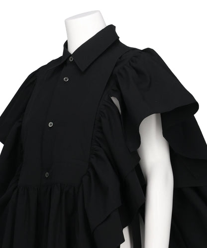 SHIRT COLLOR FRILLED GILET