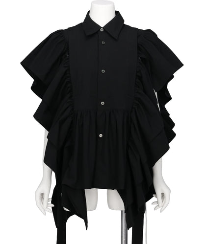 SHIRT COLLOR FRILLED GILET