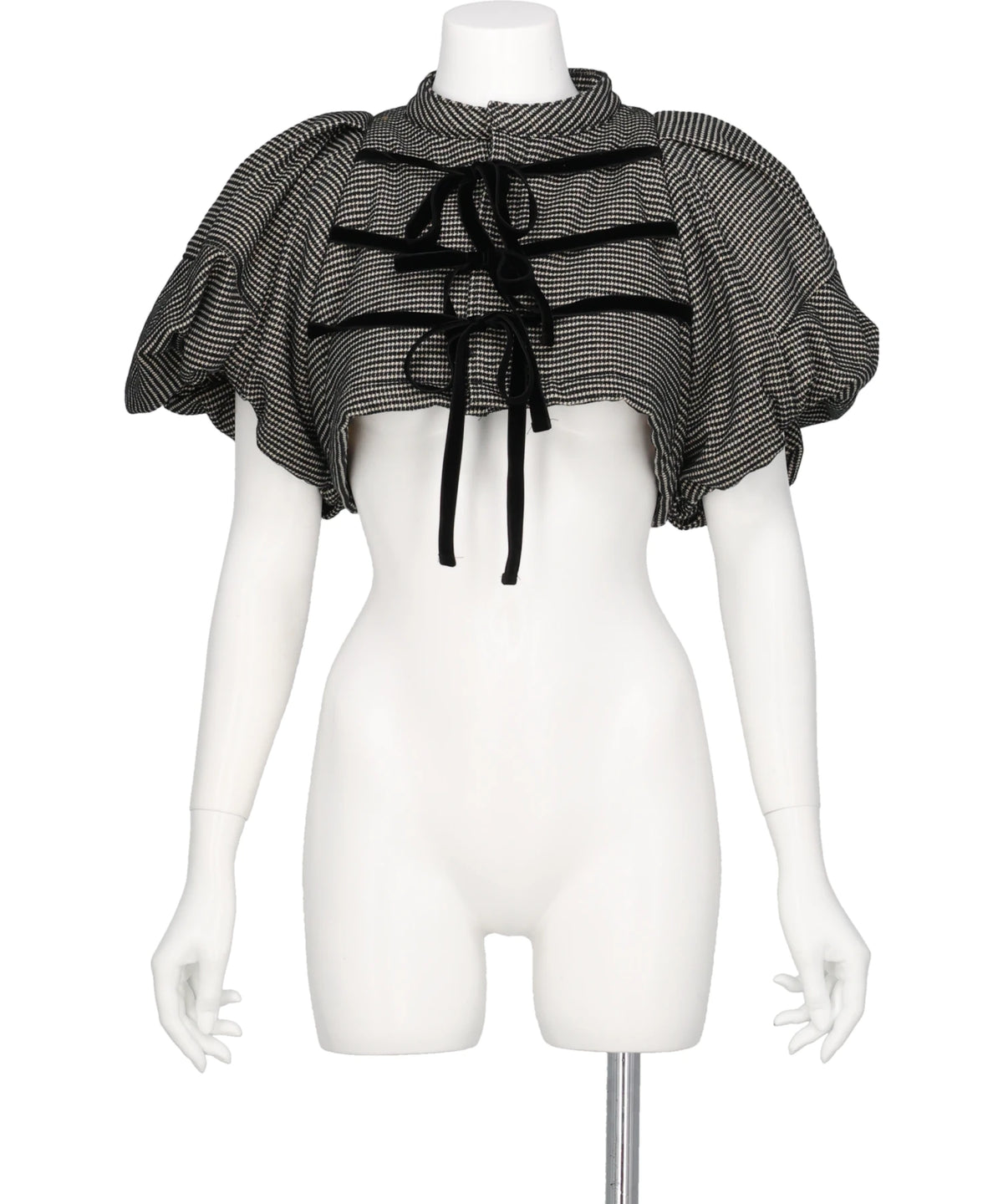 naokitomizuka CROPPED VELVET RIBBON TOP