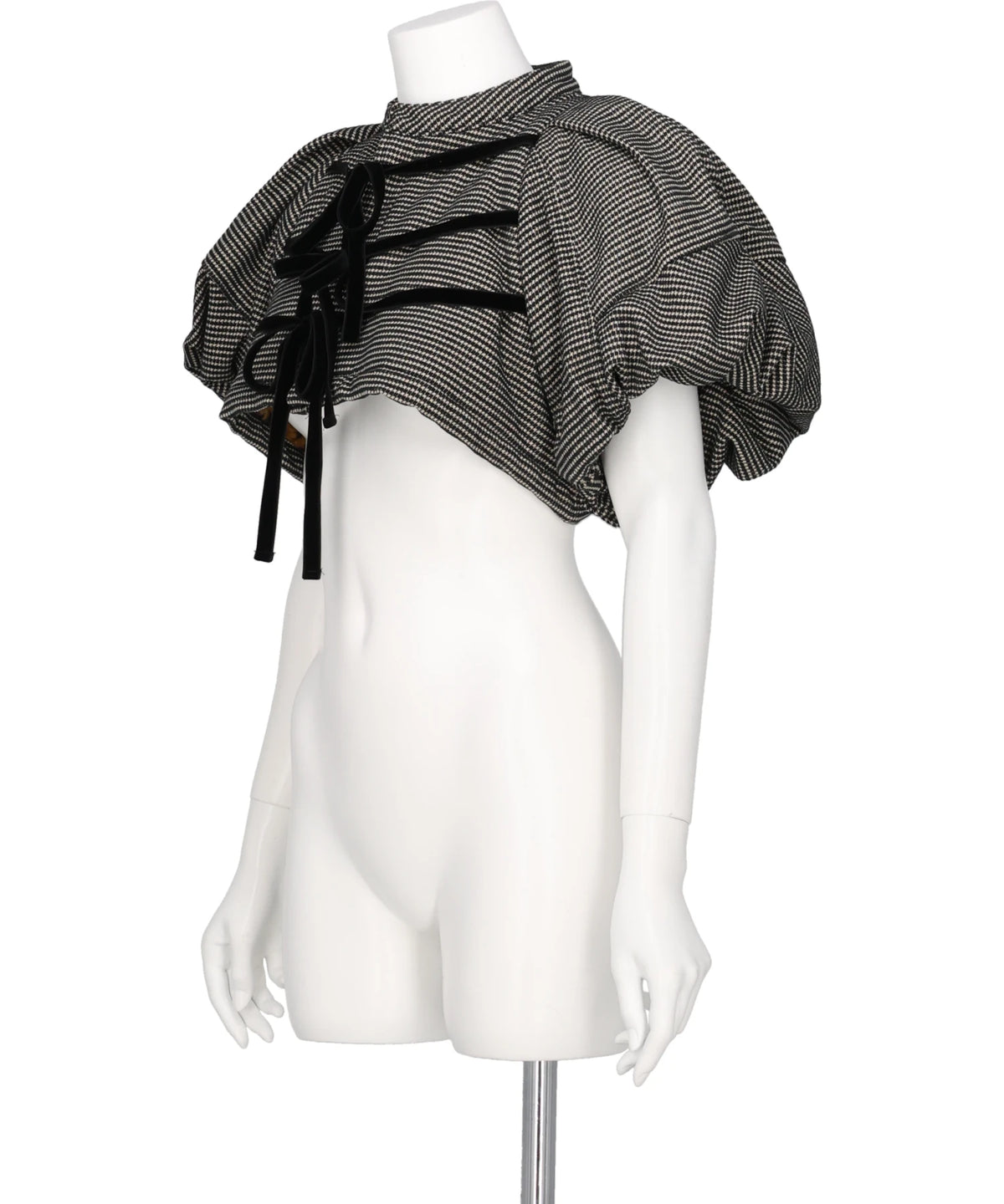 CROPPED VELVET RIBBON TOP