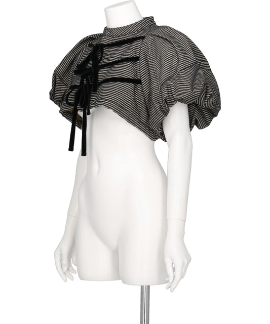 CROPPED VELVET RIBBON TOP