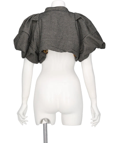 CROPPED VELVET RIBBON TOP