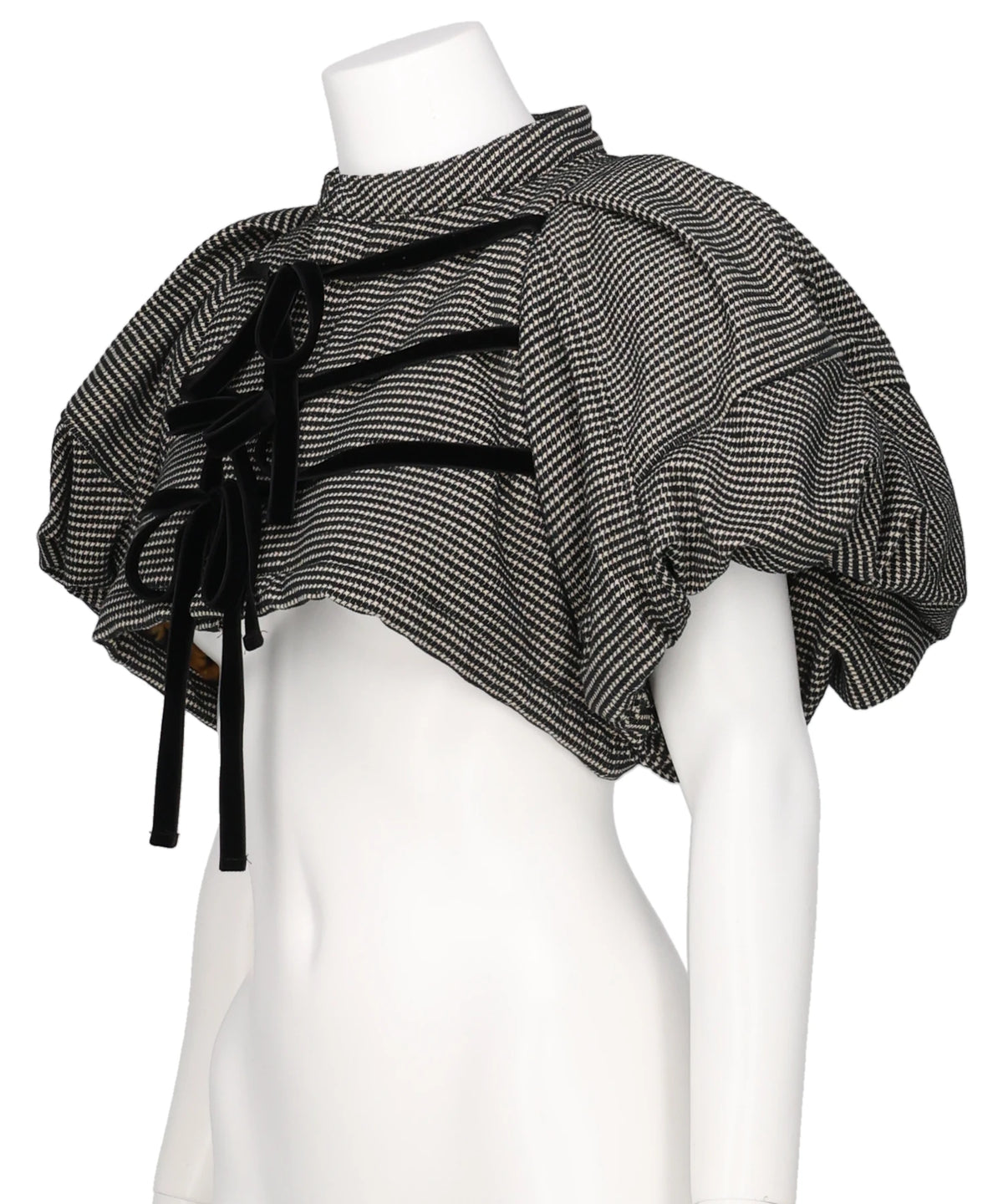 CROPPED VELVET RIBBON TOP