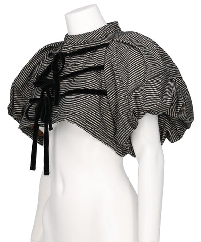 CROPPED VELVET RIBBON TOP