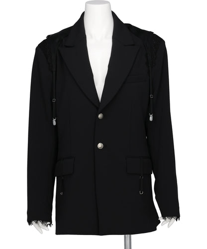 GARTER COLLAR PEAKED LAPEL JACKET
