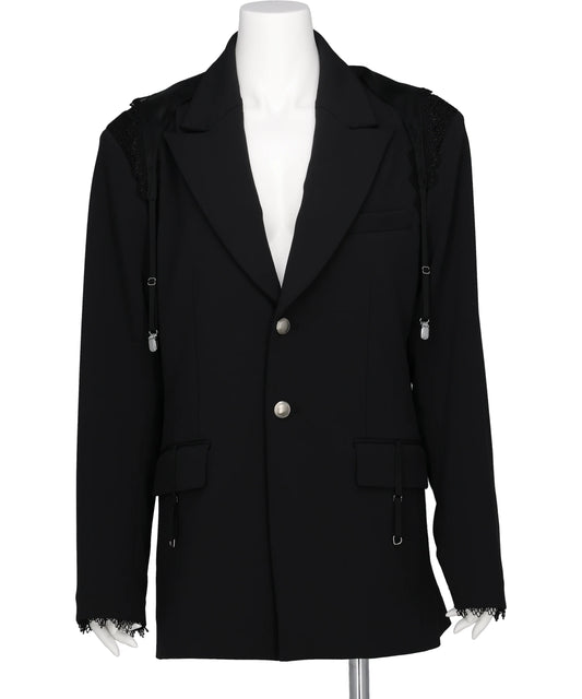 GARTER COLLAR PEAKED LAPEL JACKET