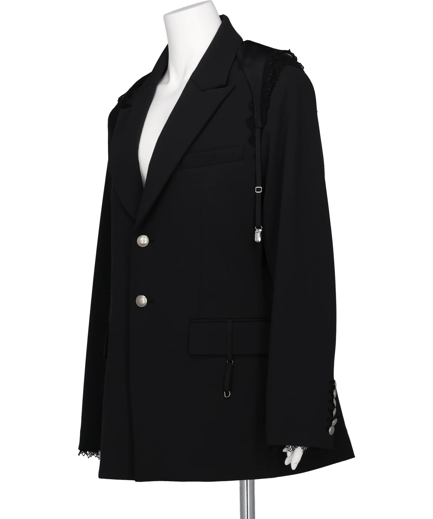 GARTER COLLAR PEAKED LAPEL JACKET