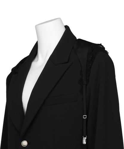 GARTER COLLAR PEAKED LAPEL JACKET