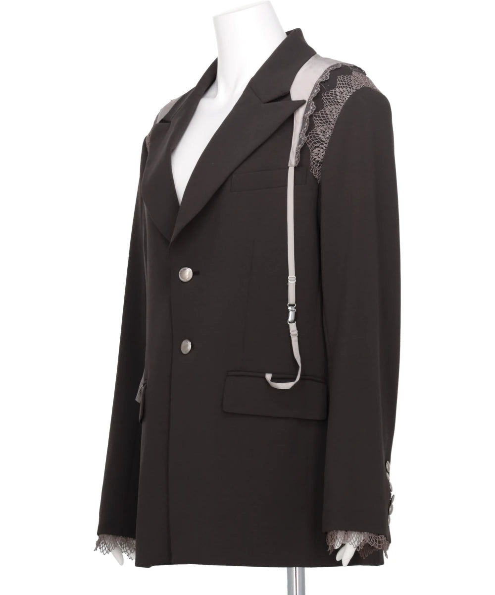 GARTER COLLAR PEAKED LAPEL JACKET