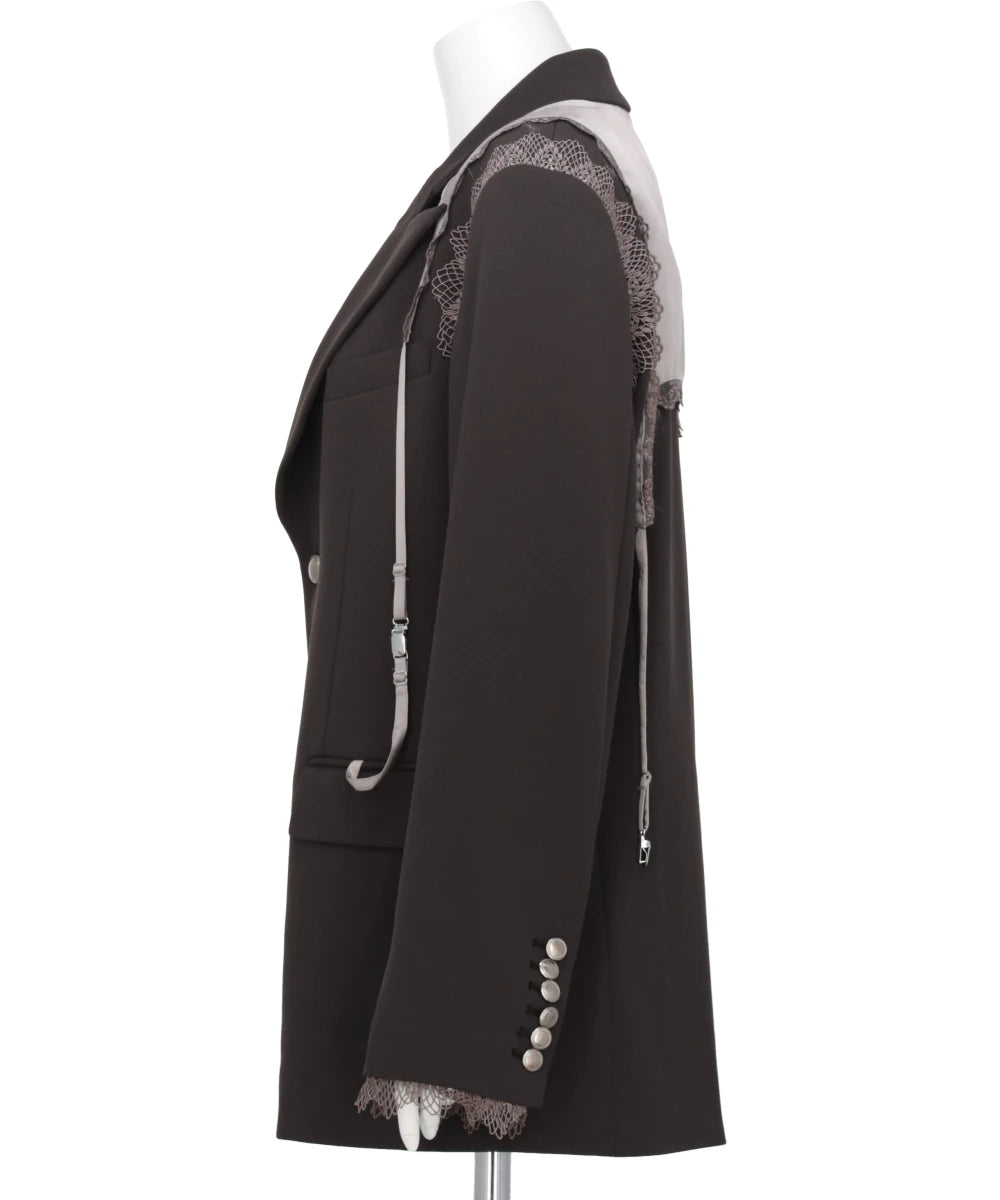 GARTER COLLAR PEAKED LAPEL JACKET