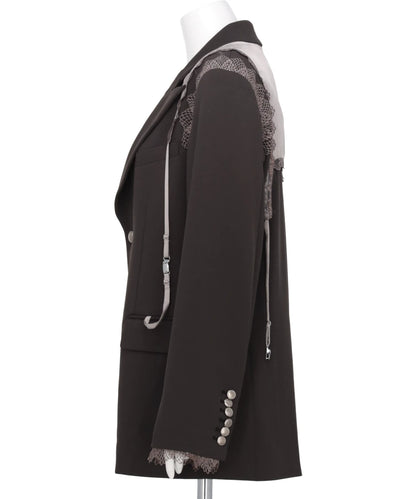 GARTER COLLAR PEAKED LAPEL JACKET