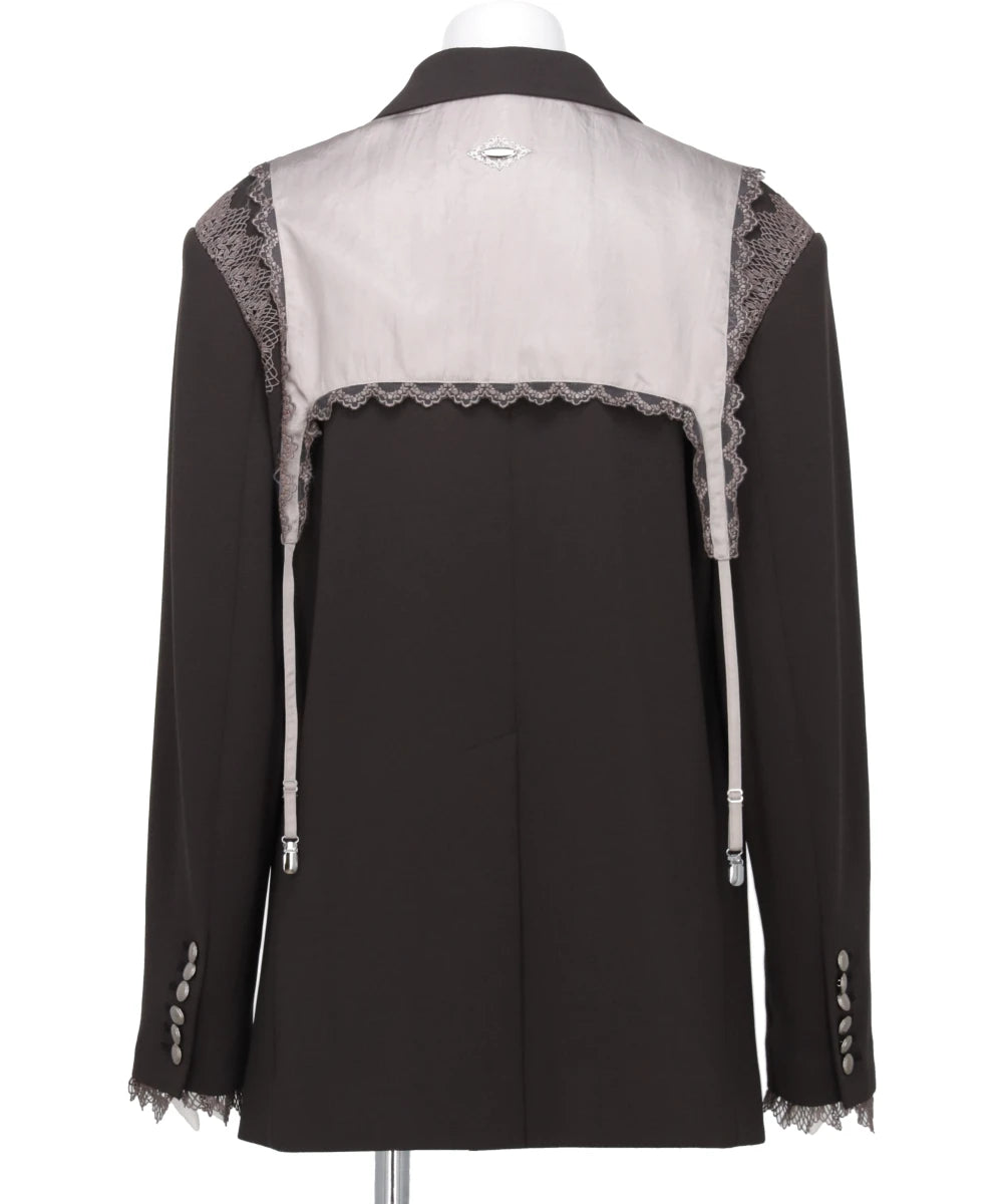 GARTER COLLAR PEAKED LAPEL JACKET