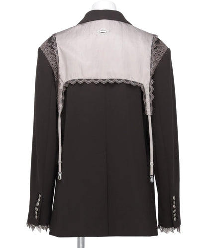 GARTER COLLAR PEAKED LAPEL JACKET