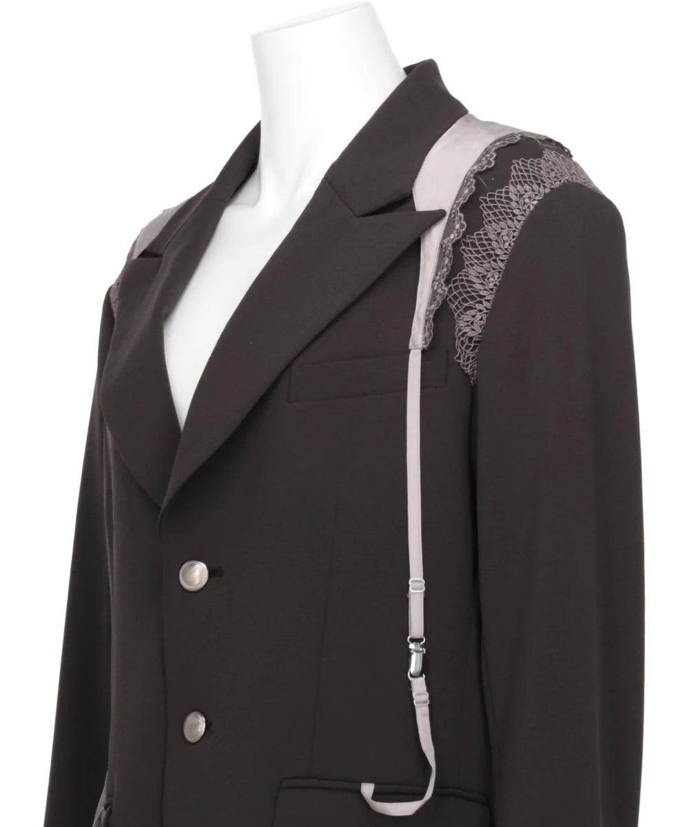 GARTER COLLAR PEAKED LAPEL JACKET