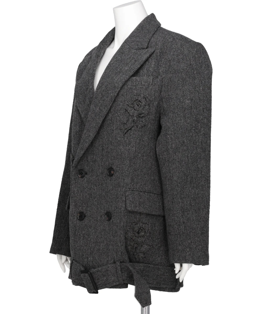 FLOWER APPLIQUE OVERSIZED BLAZER