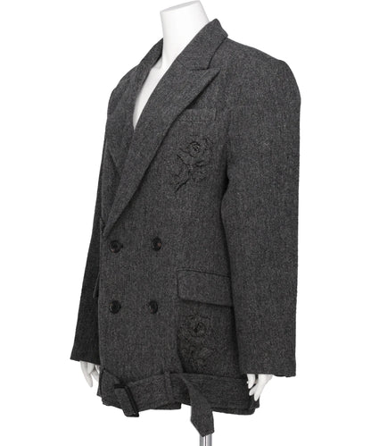 FLOWER APPLIQUE OVERSIZED BLAZER