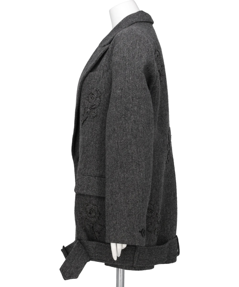 FLOWER APPLIQUE OVERSIZED BLAZER