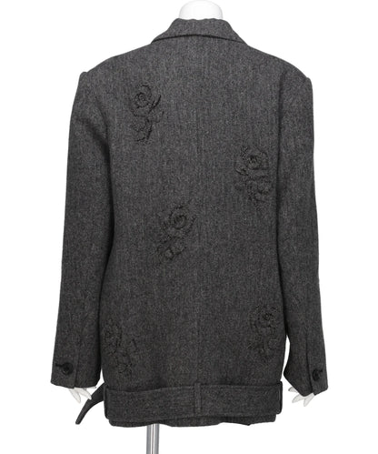 FLOWER APPLIQUE OVERSIZED BLAZER