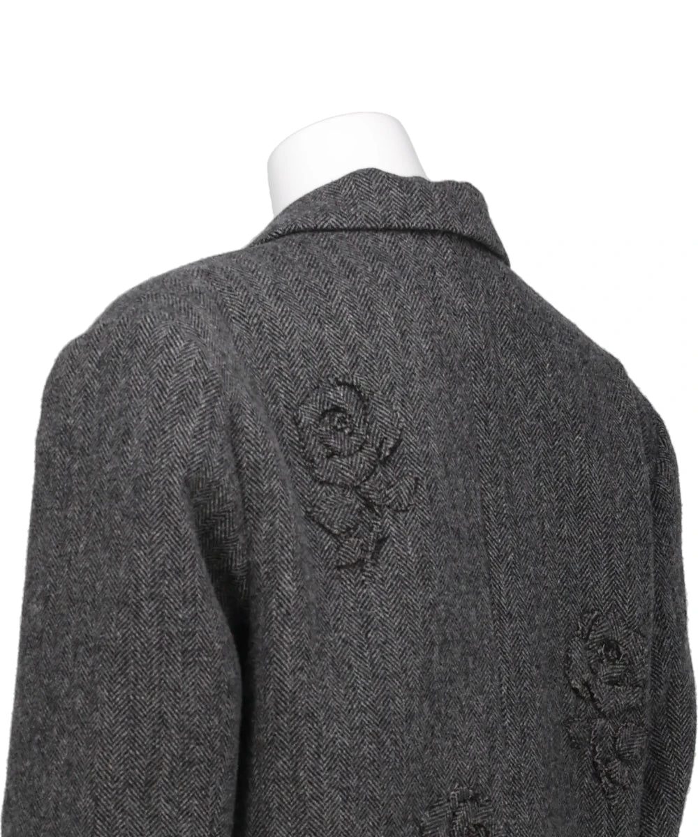 FLOWER APPLIQUE OVERSIZED BLAZER