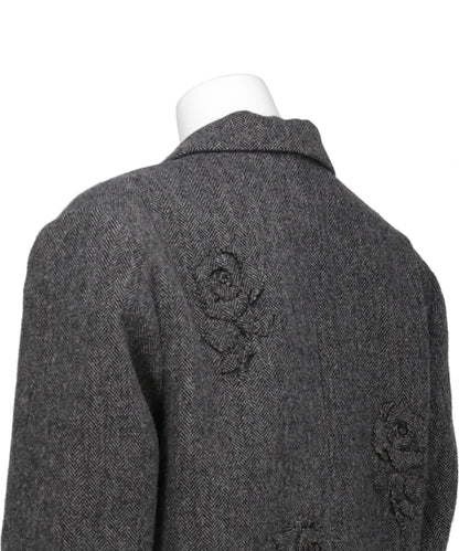 FLOWER APPLIQUE OVERSIZED BLAZER