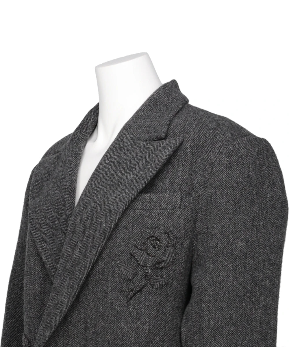 FLOWER APPLIQUE OVERSIZED BLAZER