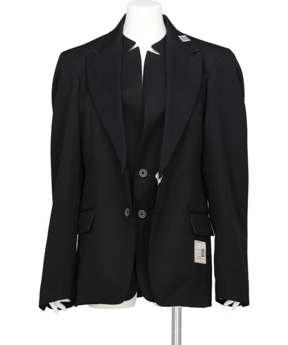 WOOLY TEXTURE LAYERED JACKET