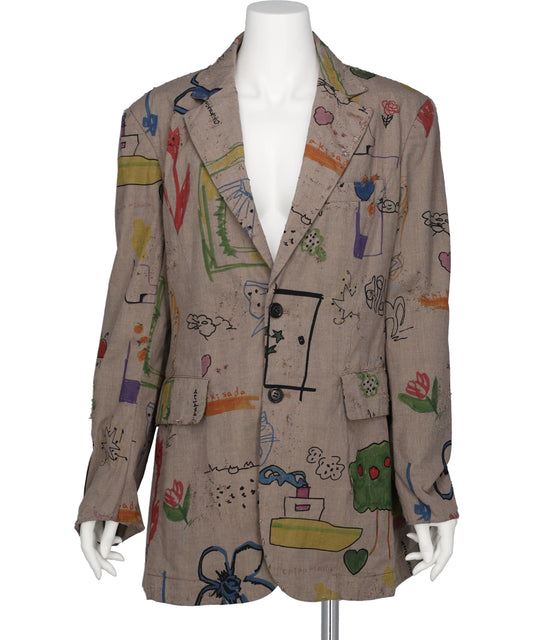 Chika Kisada(チカキサダ) 2026AW RAKUGAKI PRINTED TAILORED JACKET CJ-26240
